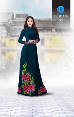 Vải áo dài hoa Râm Bụt-DT 3276