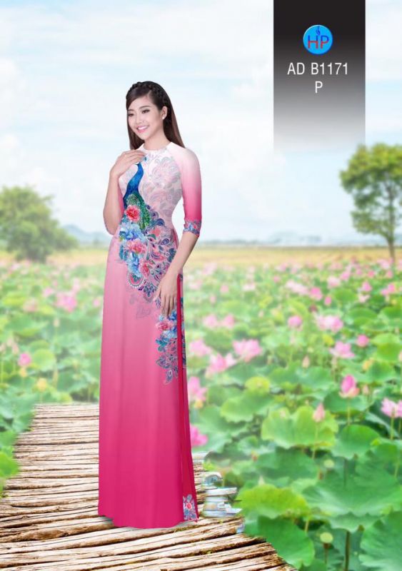 Vải áo dài chim Công