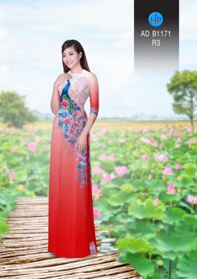 Vải áo dài chim Công-DT 3277