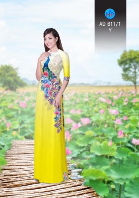 Vải áo dài chim Công-DT 3277
