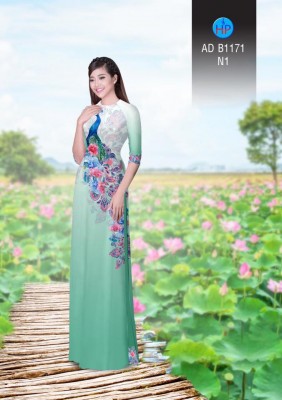 Vải áo dài chim Công-DT 3277