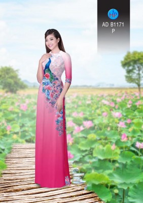 Vải áo dài chim Công-DT 3277