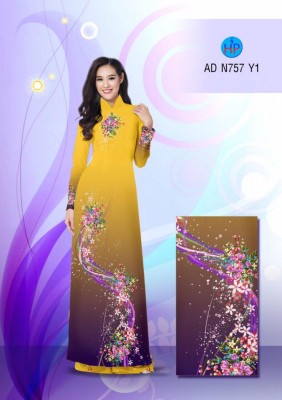 Vải áo dài hoa lấp lánh-DT 3281