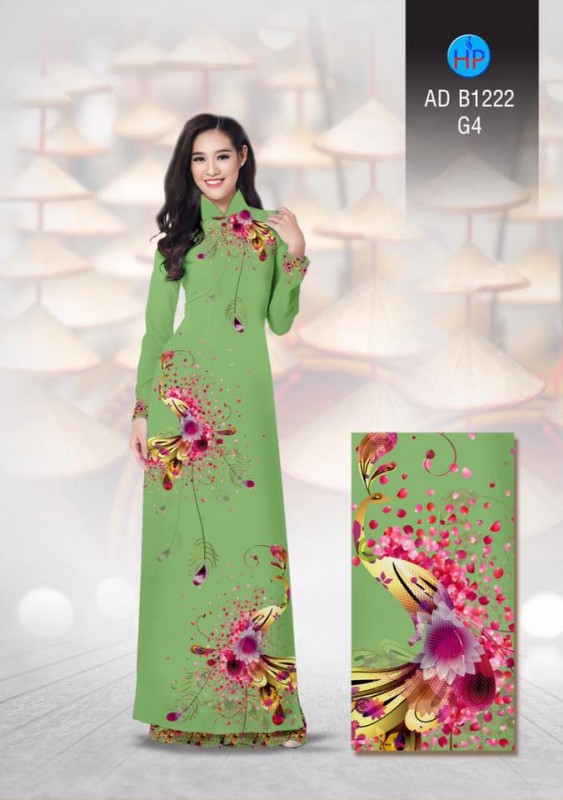 Vải áo dài chim Công