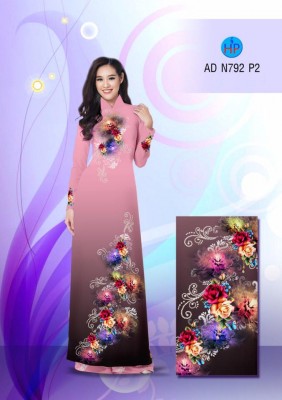 Vải áo dài hoa chùm 3D-DT 3291