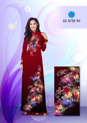 Vải áo dài hoa chùm 3D-DT 3291