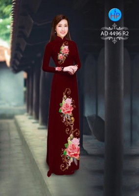 Vải áo dài hoa Hồng-DT 3292
