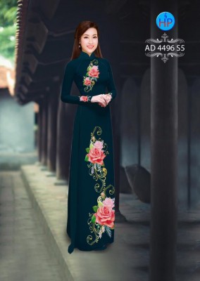 Vải áo dài hoa Hồng-DT 3292