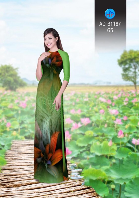 Vải áo dài hoa 3D