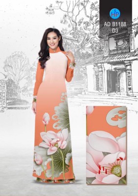 Vải áo dài hoa Sen-DT 3295