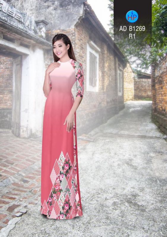 Vải áo dài hoa lập thể