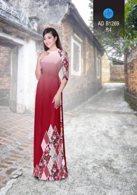 Vải áo dài hoa lập thể-DT 3319