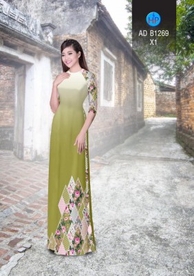 Vải áo dài hoa lập thể-DT 3319