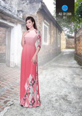 Vải áo dài hoa lập thể-DT 3319