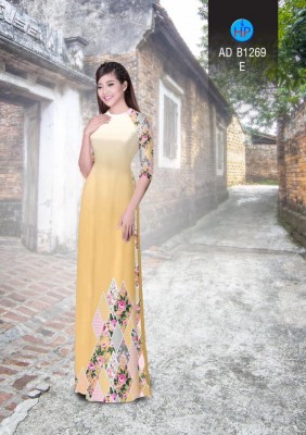 Vải áo dài hoa lập thể-DT 3319