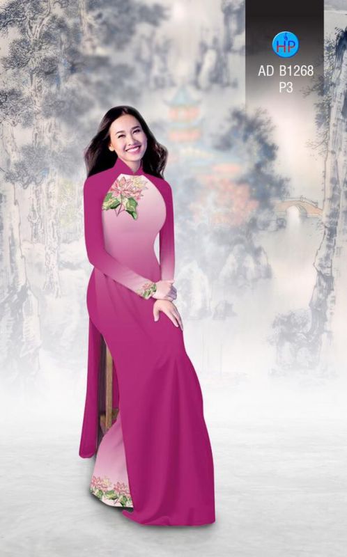 Vải áo dài hoa Sen