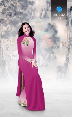 Vải áo dài hoa Sen-DT 3323