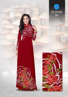 Vải áo dài hoa Hồng-DT 3325