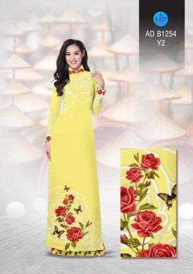 Vải áo dài hoa Hồng-DT 3325
