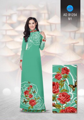 Vải áo dài hoa Hồng-DT 3325