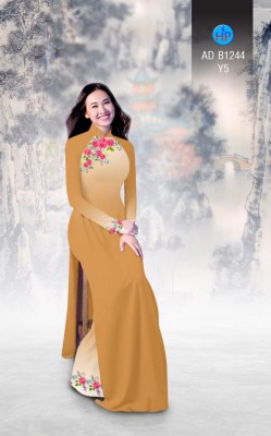 Vải áo dài hoa Hồng-DT 3327