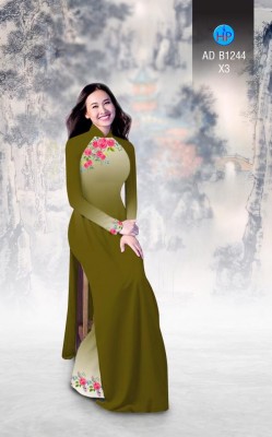 Vải áo dài hoa Hồng-DT 3327