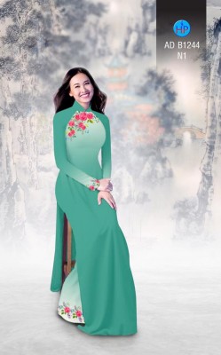 Vải áo dài hoa Hồng-DT 3327