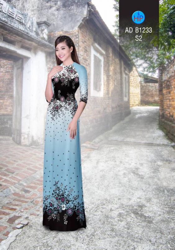 Vải áo dài hoa văn trên dưới