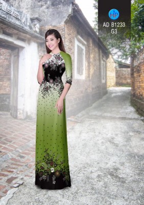 Vải áo dài hoa văn trên dưới-DT 3328