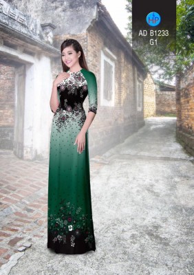 Vải áo dài hoa văn trên dưới-DT 3328
