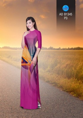 Vải áo dài hoa lập thể`-DT 3337