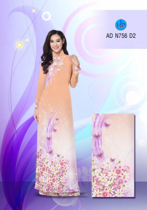 Vải áo dài hoa dây lấp lánh