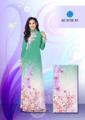 Vải áo dài hoa dây lấp lánh-DT 3339