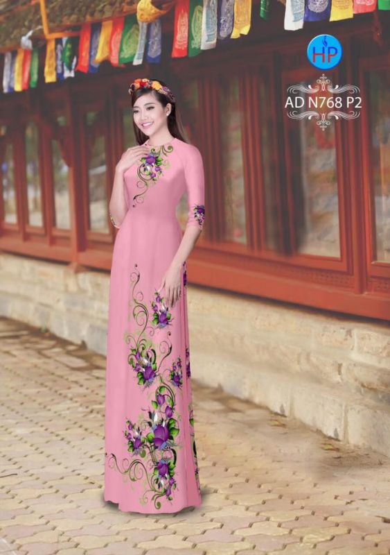 Vải áo dài hoa dây