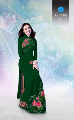 Vải áo dài hoa hồng-DT 3348
