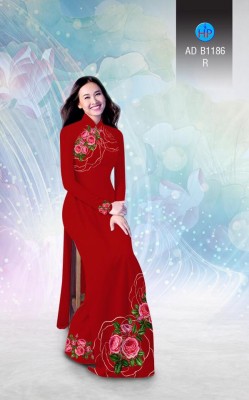 Vải áo dài hoa hồng-DT 3348