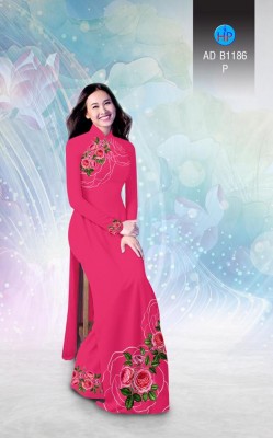 Vải áo dài hoa hồng-DT 3348