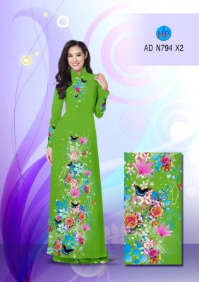 Vải áo dài hoa lấp lánh-DT 3349