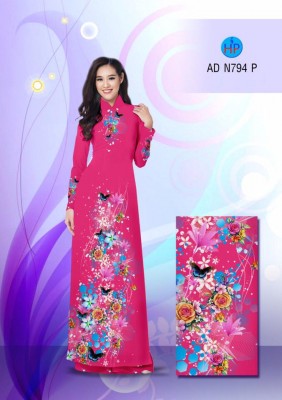 Vải áo dài hoa lấp lánh-DT 3349
