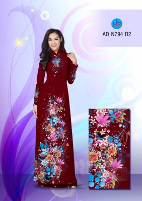 Vải áo dài hoa lấp lánh-DT 3349