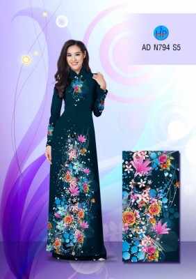 Vải áo dài hoa lấp lánh-DT 3349