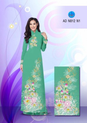 Vải áo dài hoa Sen lấp lánh-DT 3350