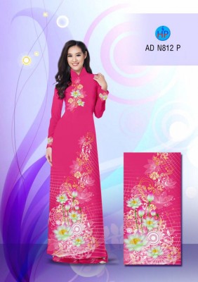 Vải áo dài hoa Sen lấp lánh-DT 3350