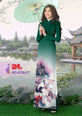 Vải áo dài chim cảnh-DT 3351