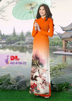 Vải áo dài chim cảnh-DT 3351