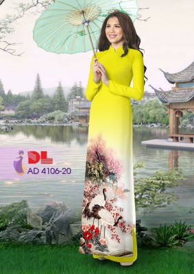 Vải áo dài chim cảnh-DT 3351