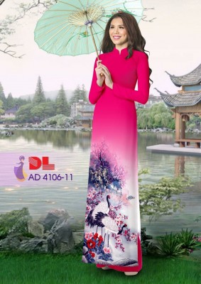 Vải áo dài chim cảnh-DT 3351