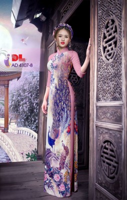 Vải áo dài chim Công-DT 3352