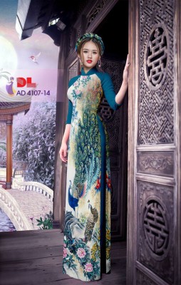 Vải áo dài chim Công-DT 3352