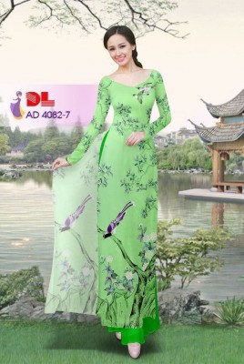 Vải áo dài phong cảnh-DT 3353